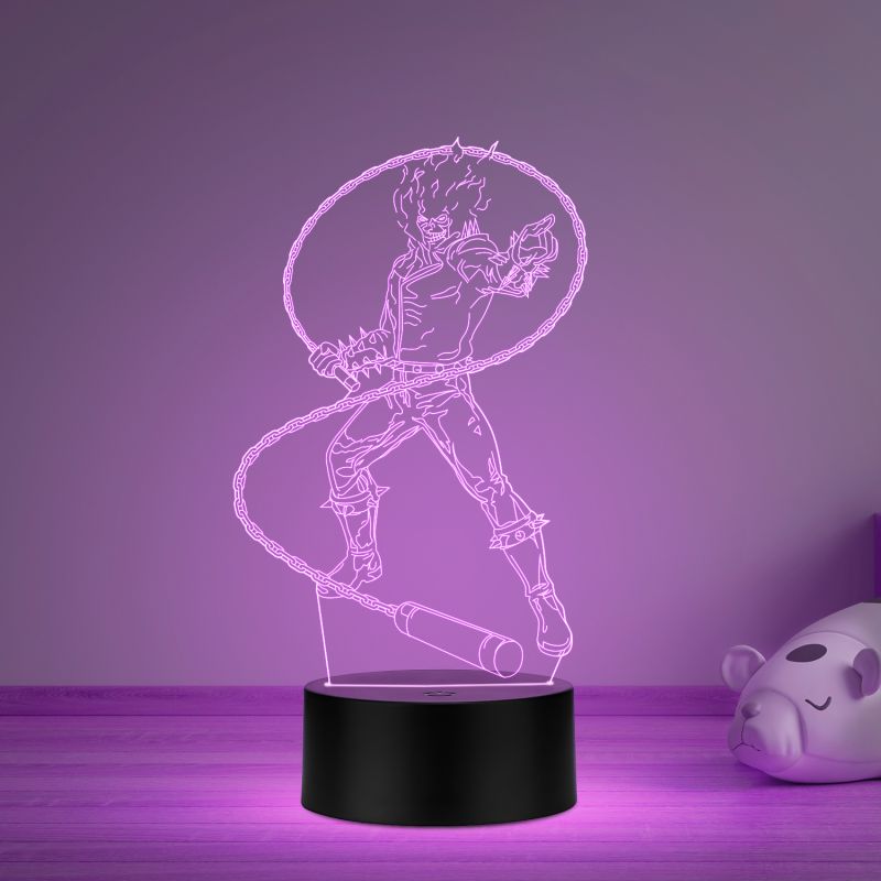 3D Illusion Ghost Raider Led Night Lamp Multicolored Light Gift for Anime Lover